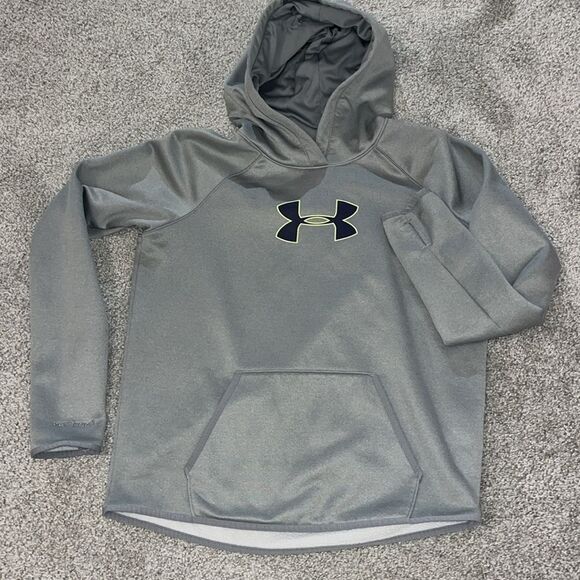 Gray Womens Under Armour Storm1 V-neck Fleece Hoodie Hooded Pullover Sweatshirt - Picture 1 of 6